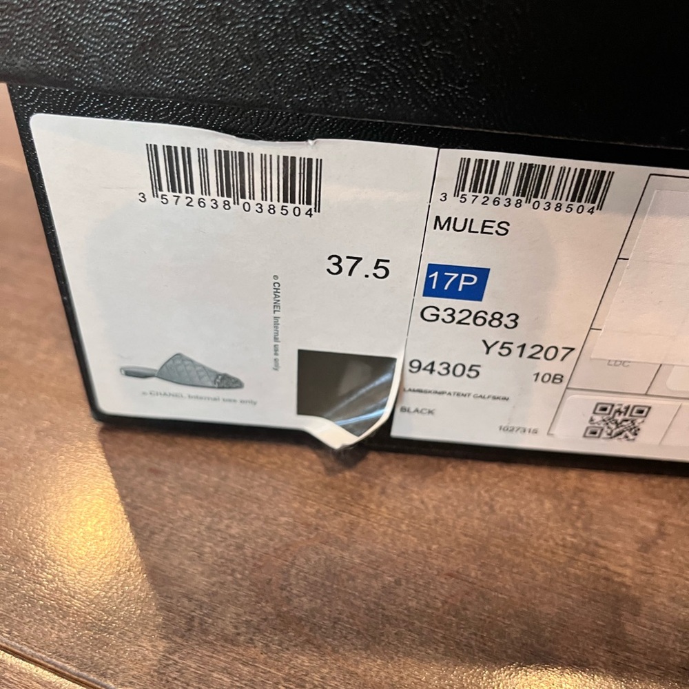 CHANEL Black Quilted Leather & Patent Cap-Toe Chain Mules - Picture 5 of 6